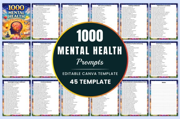 Download 1000 Mental Health Prompts KDP Interiors - Kdp interior Collection