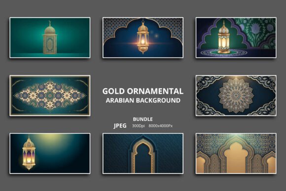 Download Gold Ornamental Arabian Backgrounds - Gold Collection