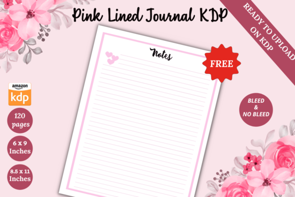 Download FREE Pink Lined Journal KDP Interior - Kdp interior Collection