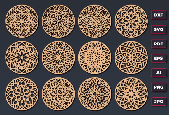 Download Decorative Pattern Coasters Laser Cut - Decorative pattern Collection