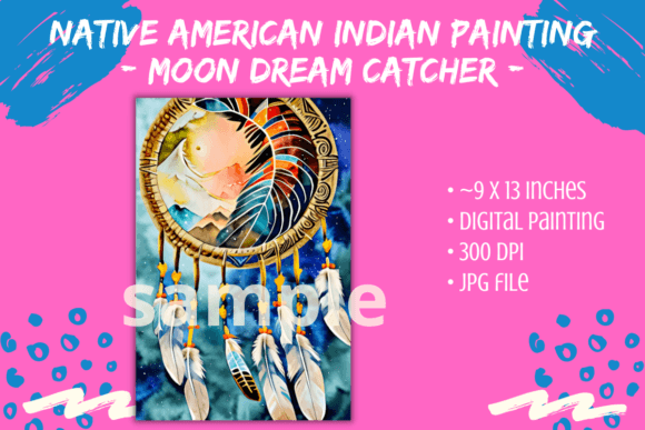 Download American Indian Moon Dream Catcher Art - India Collection