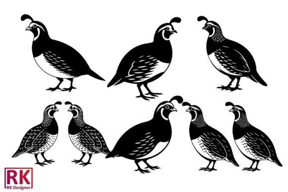 Download Quail Black Silhouette Svg Vector Design - Premium Bundle