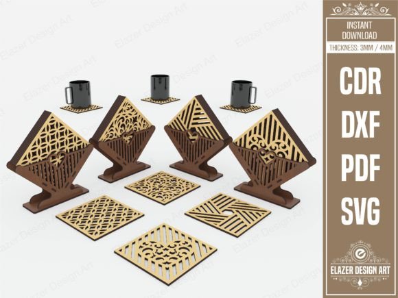 Download 4 Decorative Pattern Boxed Coaster - Decorative pattern Collection