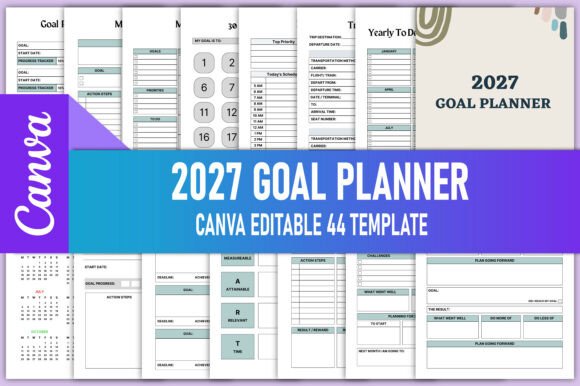 Download Editable 2027 Goal Planner KDP Interiors - Kdp interior Collection