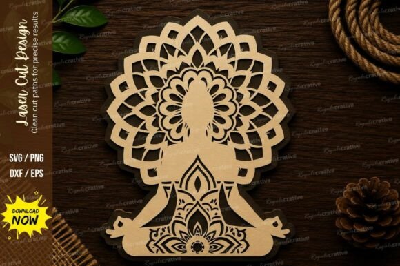 Download Mandala Yoga Meditation Decor Laser Cut - Meditation Collection